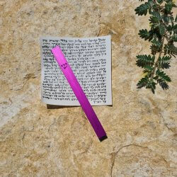 בית מזוזה מאלומיניום ורוד פוקסיה + קלף